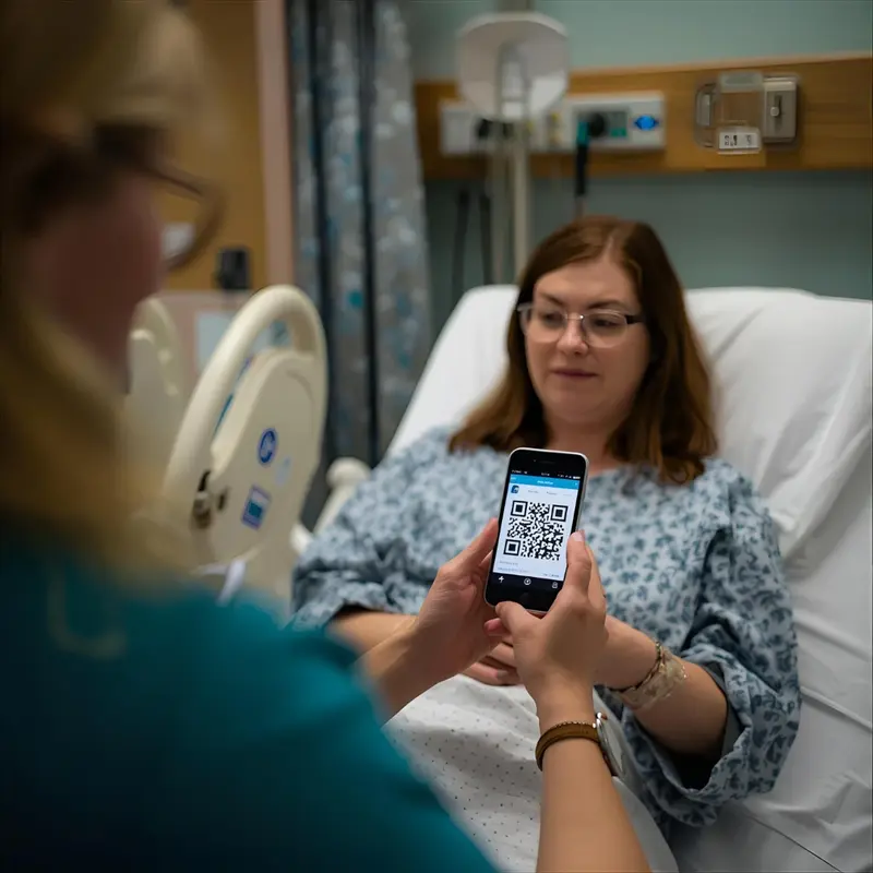 A staff using TracknFix Healthcare System for patient satisfaction report